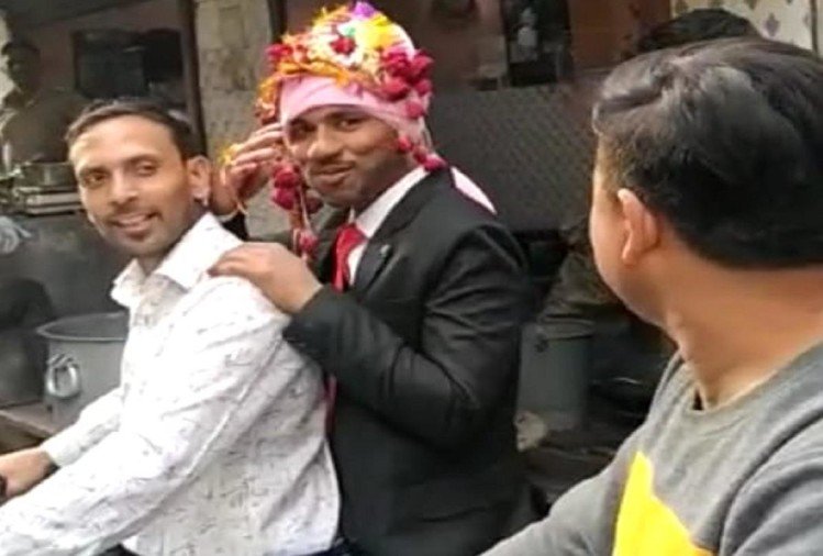 Groom on bike
