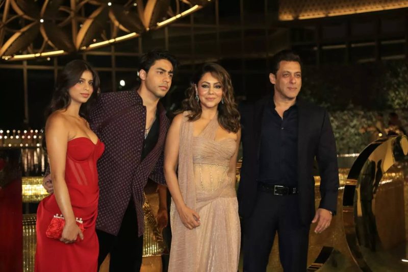 Salman Khan poses with Gauri Aryan Suhana at NMACC launch