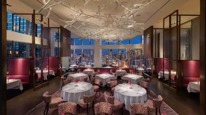 Image may contain Room Indoors Furniture Restaurant and Table